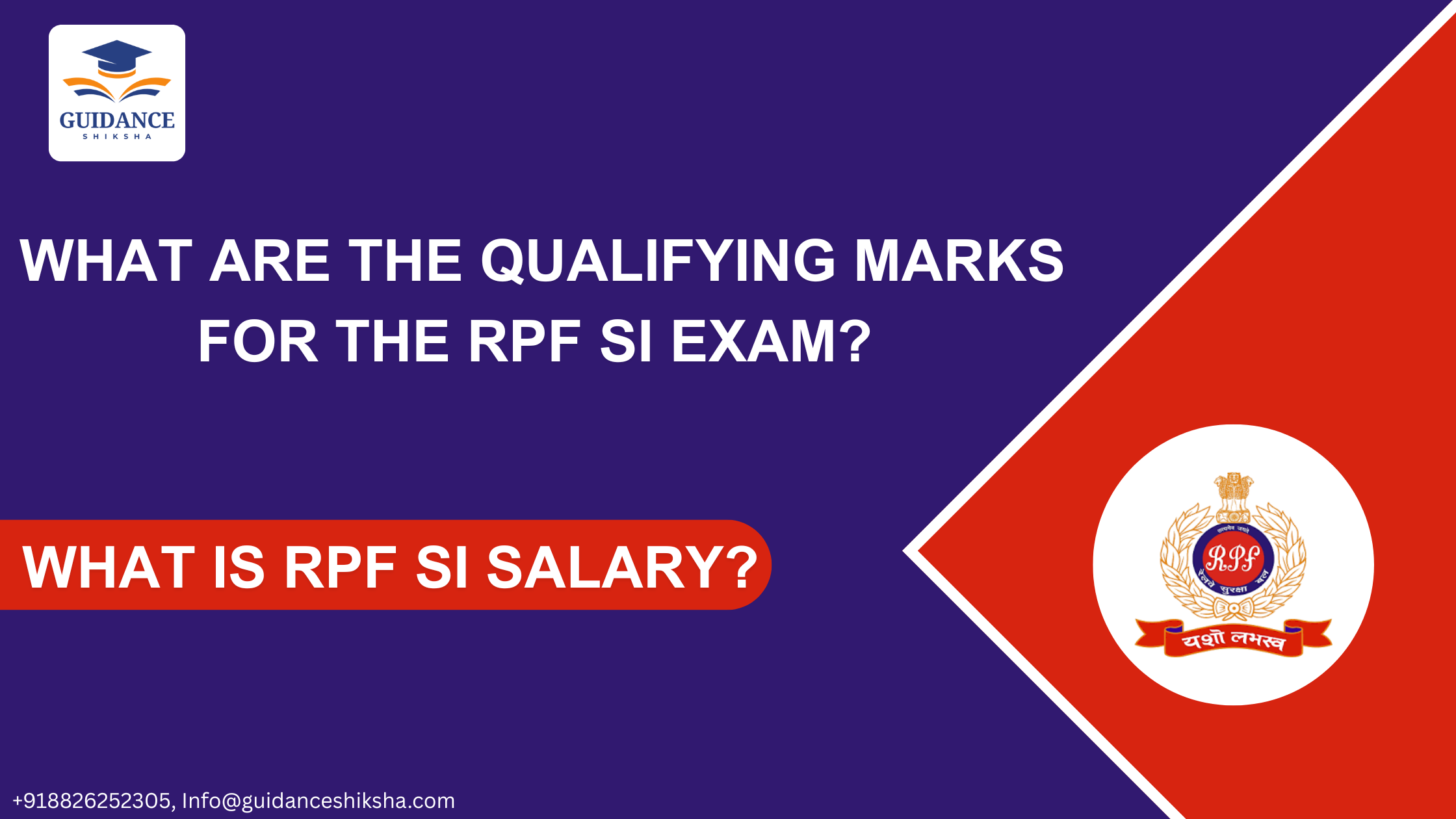 What are the qualifying marks for the RPF SI exam? What is RPF SI salary